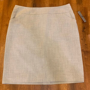 Worthington NWT Skirt 8 Petite Light Grey Mini Lined Pockets Waistband Detail